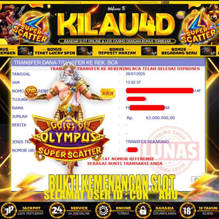 BUKTI KEMENANGAN SLOT