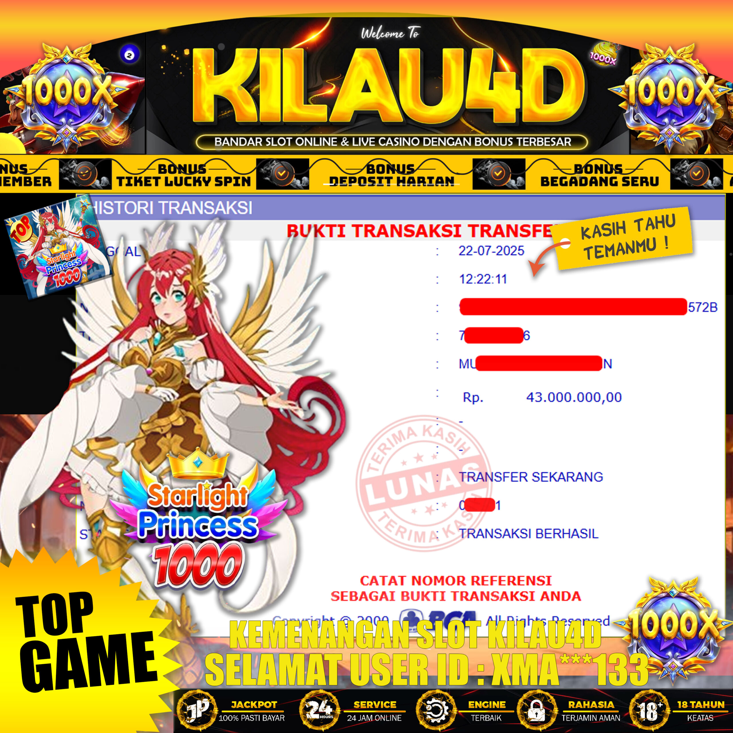 BUKTI KEMENANGAN SLOT