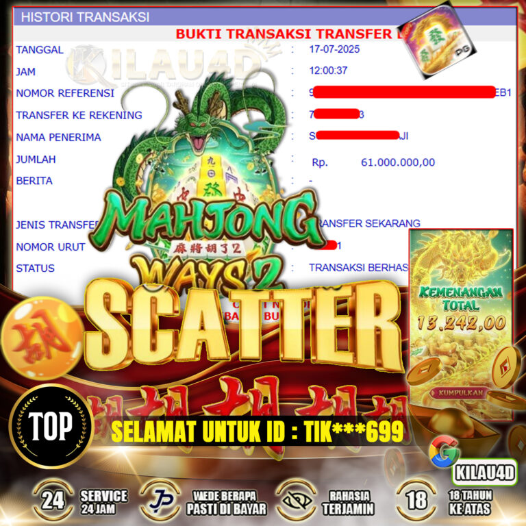 BUKTI KEMENANGAN SLOT