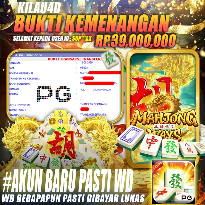 BUKTI KEMENANGAN BESAR SLOT KILAU4D