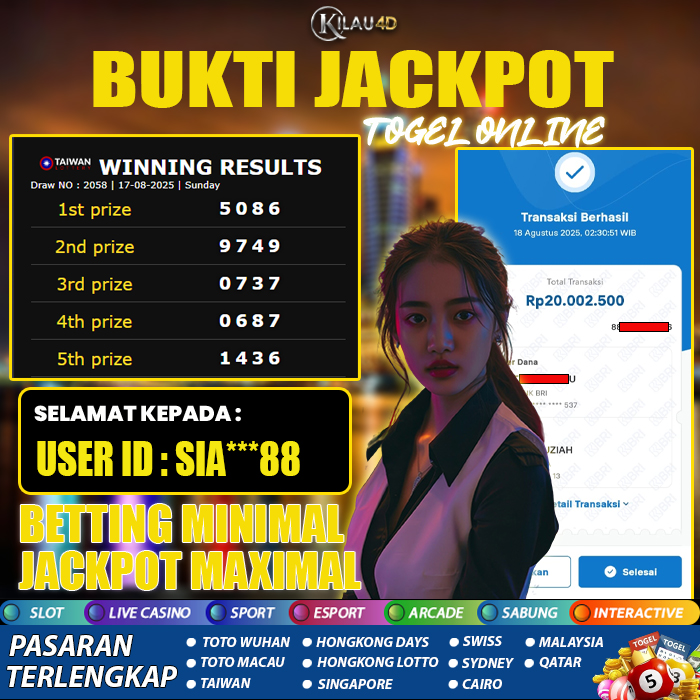 BUKTI KEMENANGAN TOGEL KILAU4D
