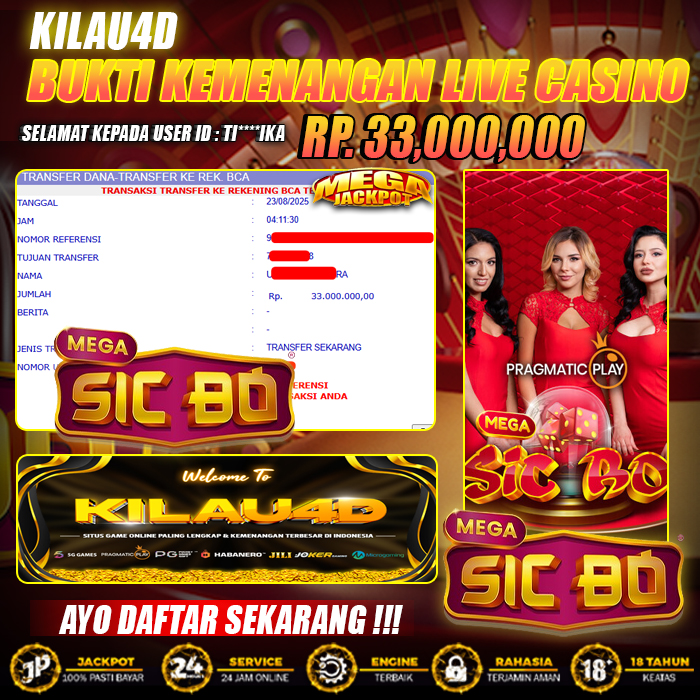 KEMENANGAN BESAR LIVE CASINO 23 AGUSTUS