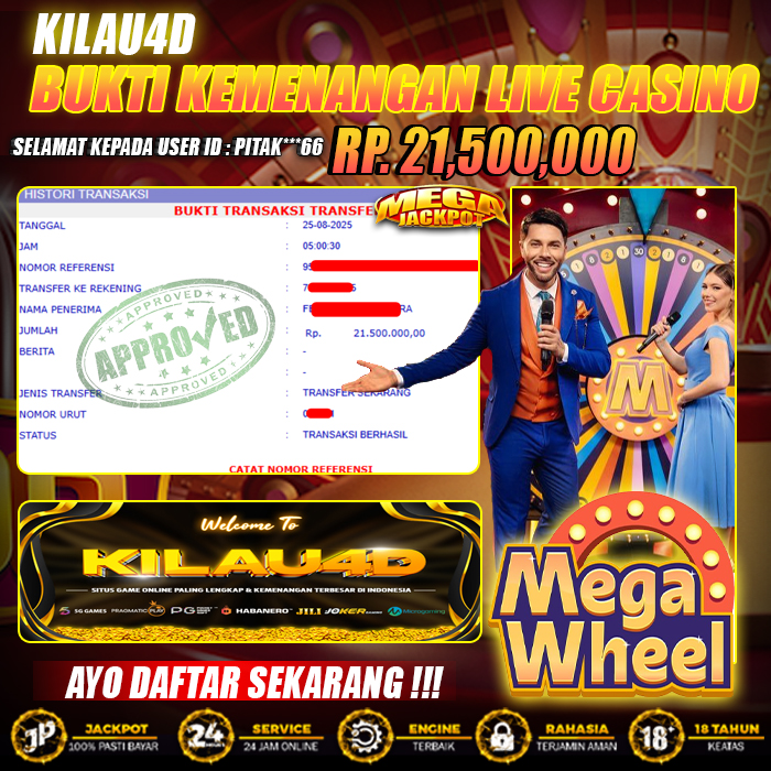 BUKTI KEMENANGAN LIVECASINO