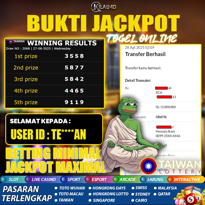 BUKTI KEMENANGAN BESAR TOGEL KILAU4D
