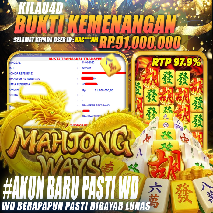 BUKTI KEMENANGAN BESAR KILAU4D