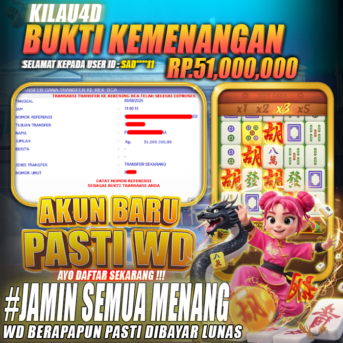 BUKTI KEMENANGAN SLOT KILAU4D