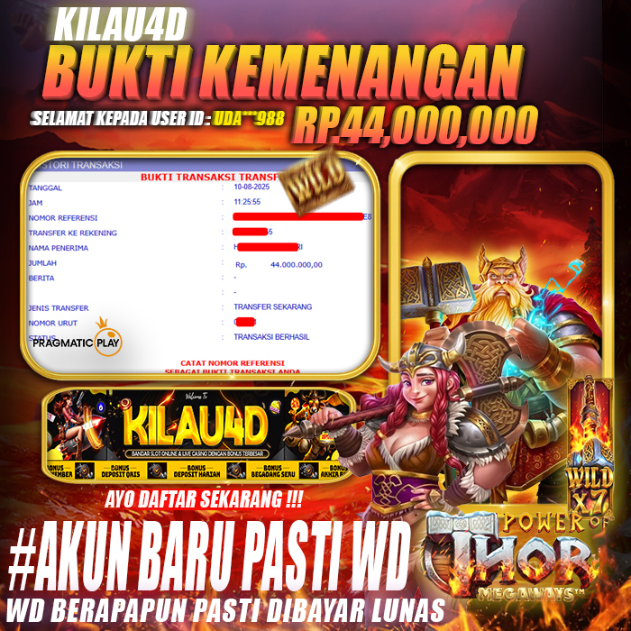 BUKTI KEMENANGAN SLOT KILAU4D