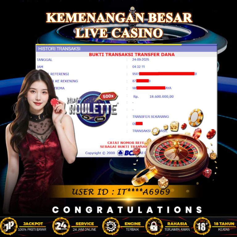 KEMENANGAN BESAR LIVE CASINO MEMBER KILAU4D 24 SEPTEMBER 2025 MEGA ROULETTE