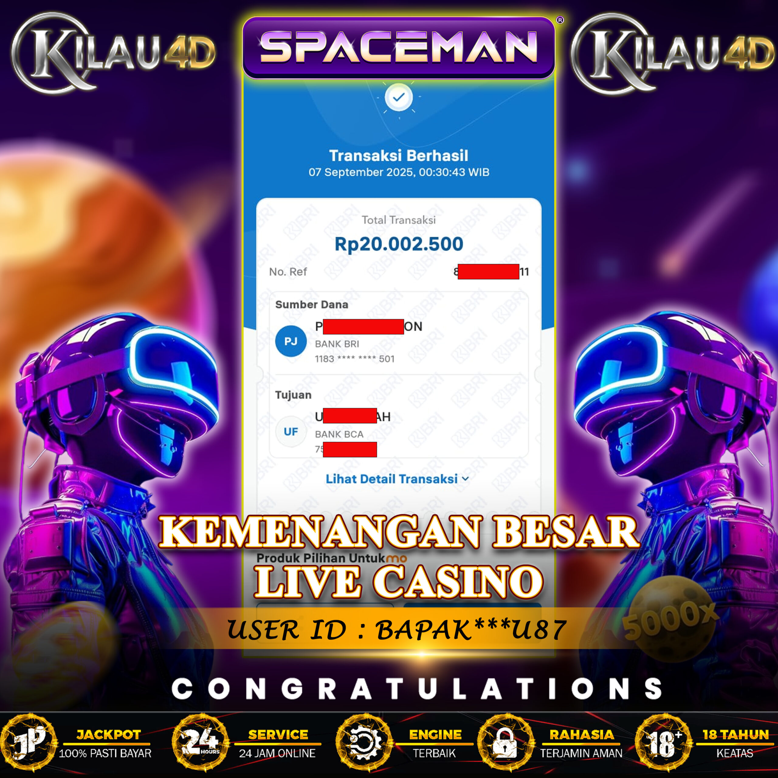 KEMENANGAN BESAR LIVE CASINO KILAU4D