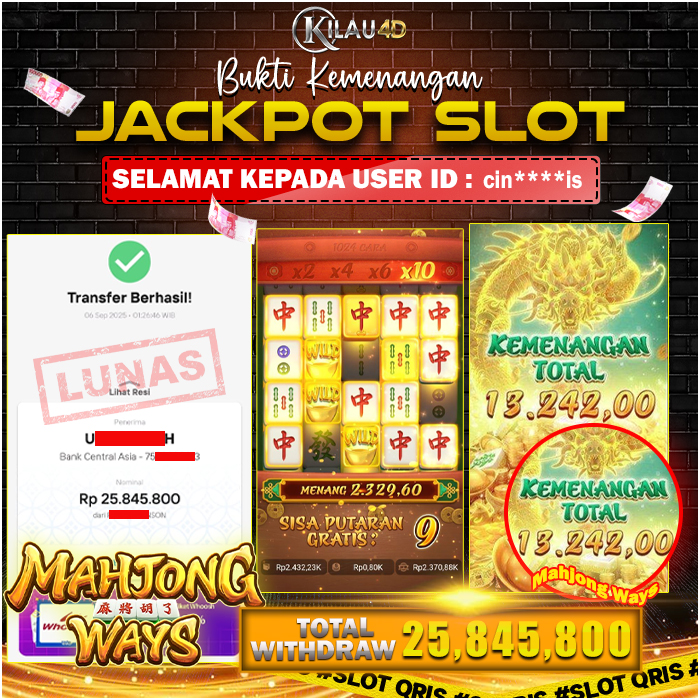 KEMENANGAN BESAR SLOT KILAU4D