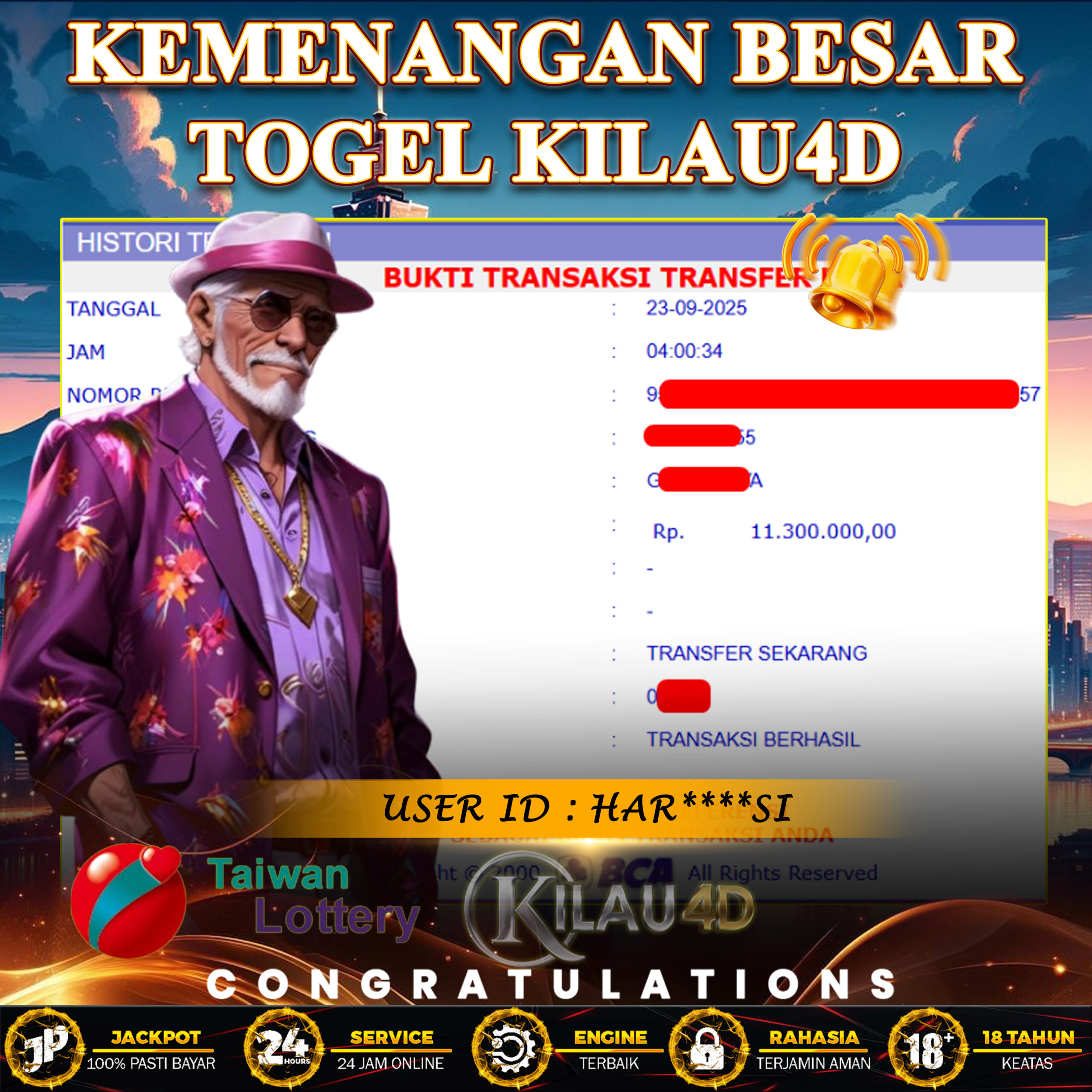 KEMENANGAN BESAR TOGEL KILAU4D