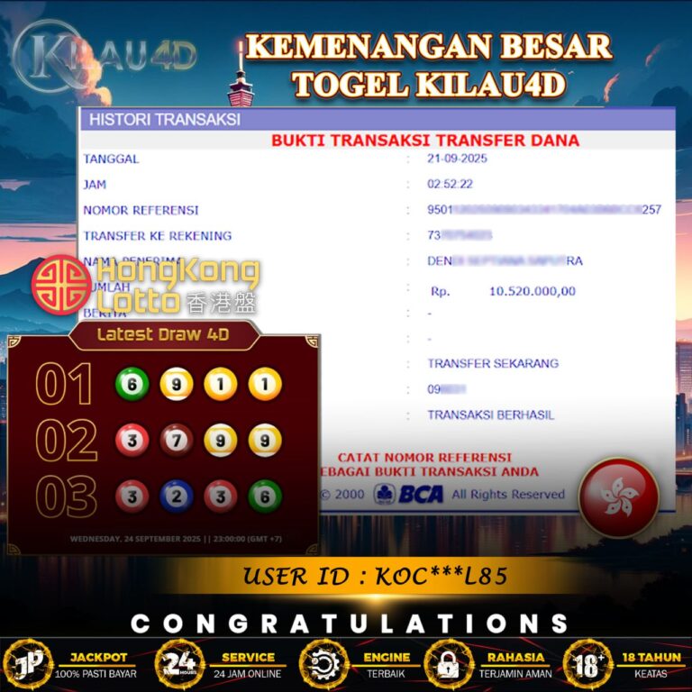BUKTI JP TOGEL MEMBER KILAU4D 25 SEPTEMBER PERMAINAN TEBAK HK LOTTO