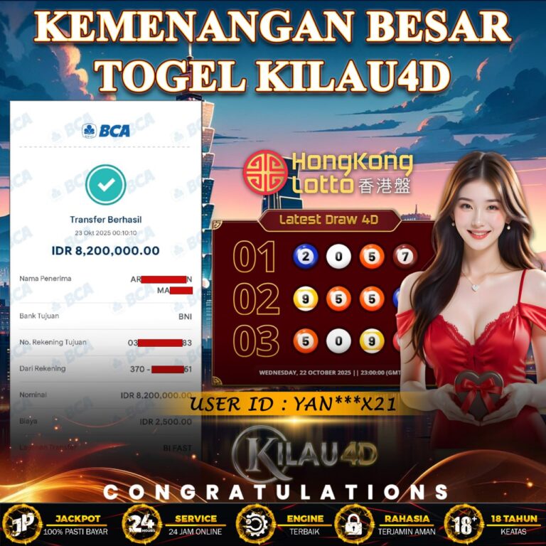BUKTI JP TOGEL MEMBER KILAU4D 23 OKTOBER PERMAINAN TEBAK HONGKONG LOTTO