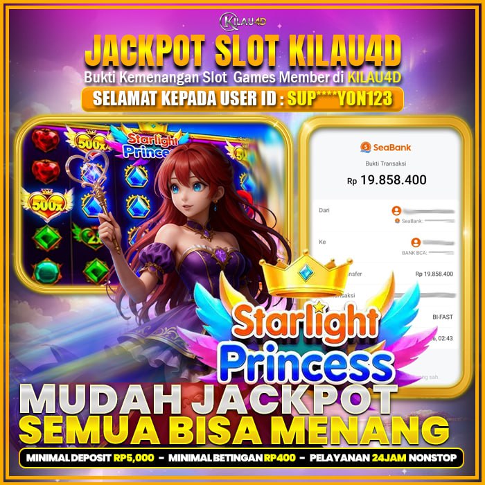 KEMENANGAN SLOT BUKTI JP SLOT MEMBER KILAU4D 30 JANUARY 2026 STARLIGHT PRINCESS