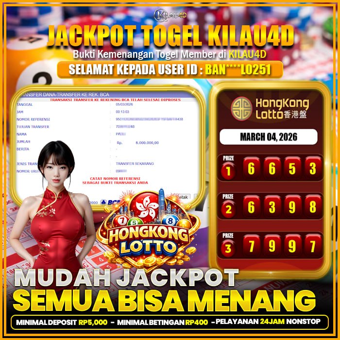KEMENANGAN TOGEL BUKTI JP TOGEL MEMBER KILAU4D 05 MARET 2026 PERMAINAN TEBAK ANGKA TAIWAN